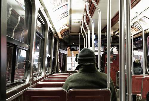indoors people inside bus interior design